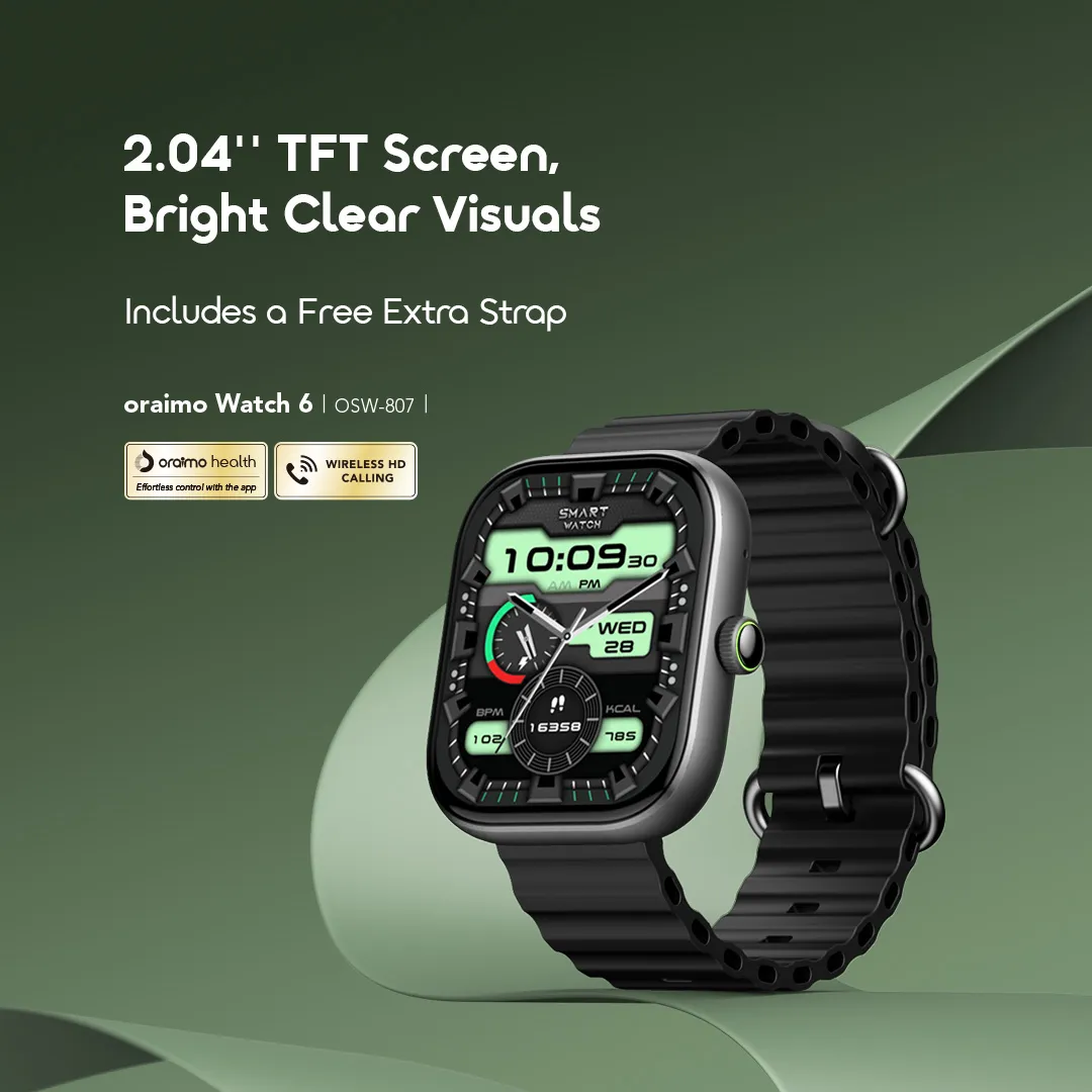 oraimo watch 6 2.04" tft ip68 smart watch oraimo watch 6 2.04" tft ip68 smart watch