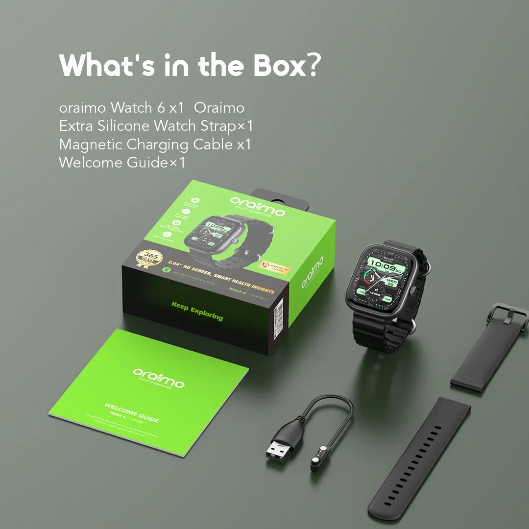 oraimo watch 6 2.04" tft ip68 smart watch oraimo watch 6 2.04" tft ip68 smart watch